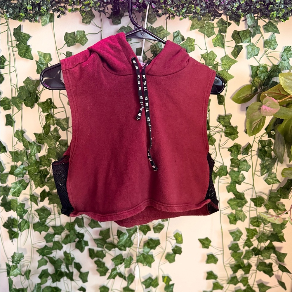 Forever 21 Burgundy Crop Hoodie